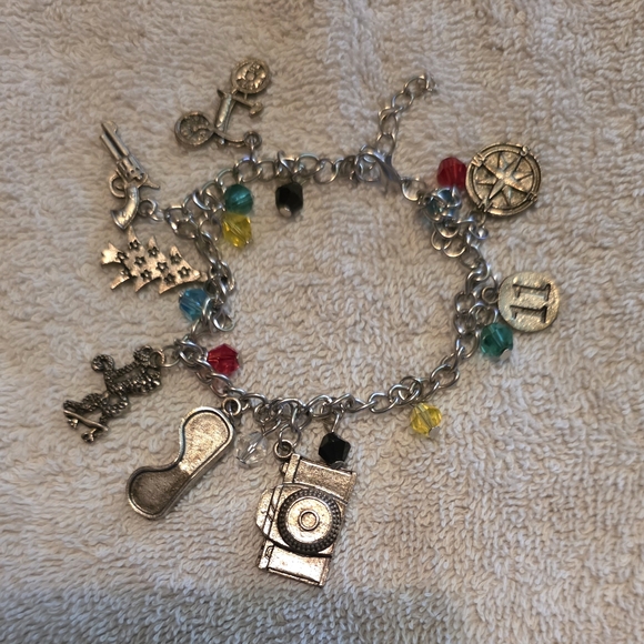 Jewelry - Silver Charm Bracelet with Colorful Beads